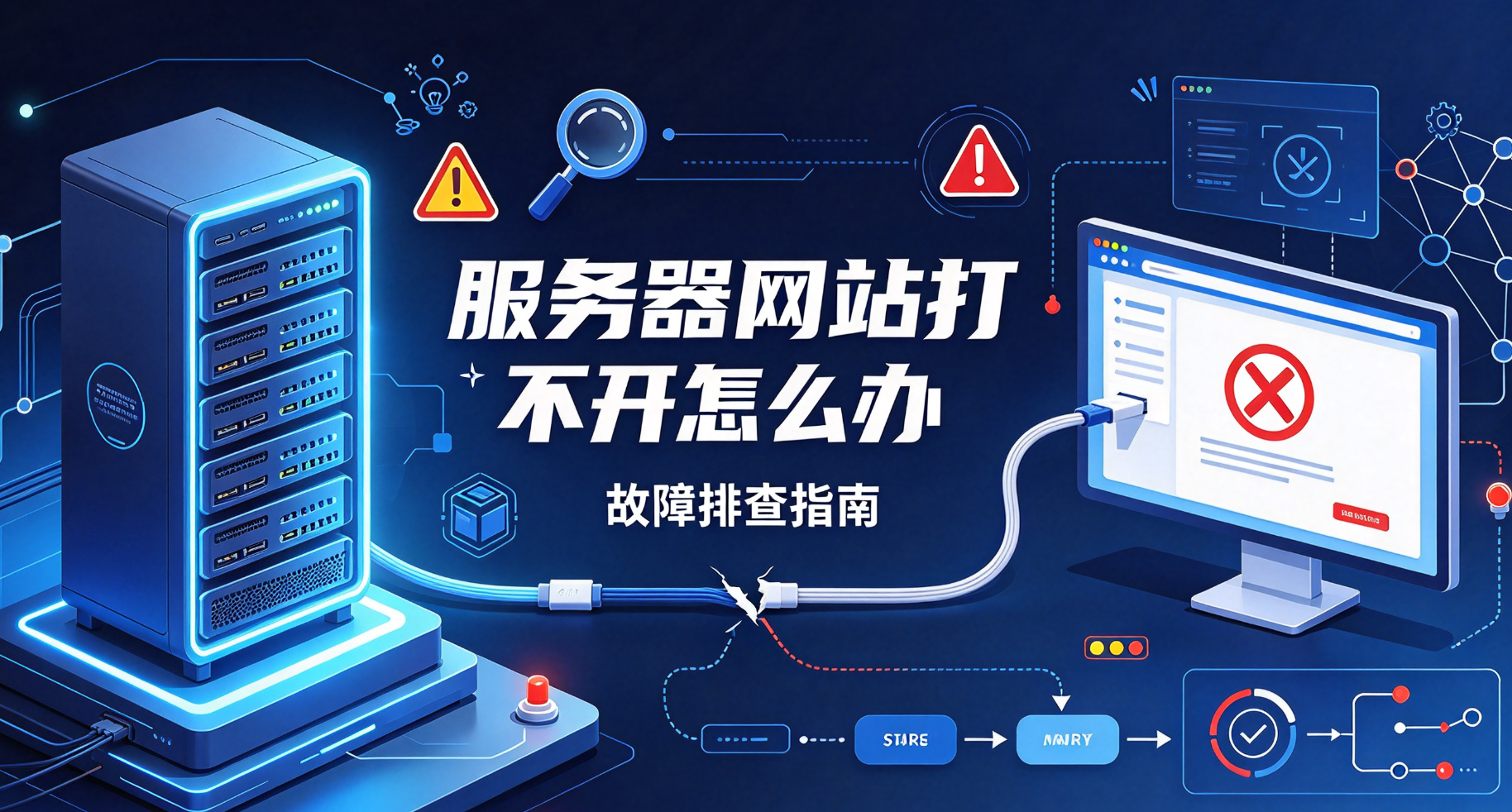 服务器网站打不开怎么办？10个常见原因和排查方法（附命令）